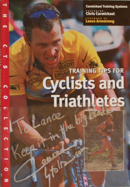 Conrad Stoltz book signed for Lance Armstrong