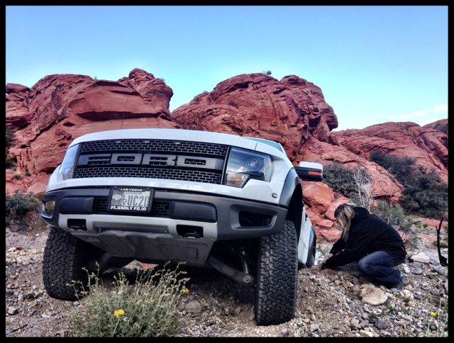 Princess Hotstuff digging high centered Ford F-150 SVT Raptor Conrad Stoltz