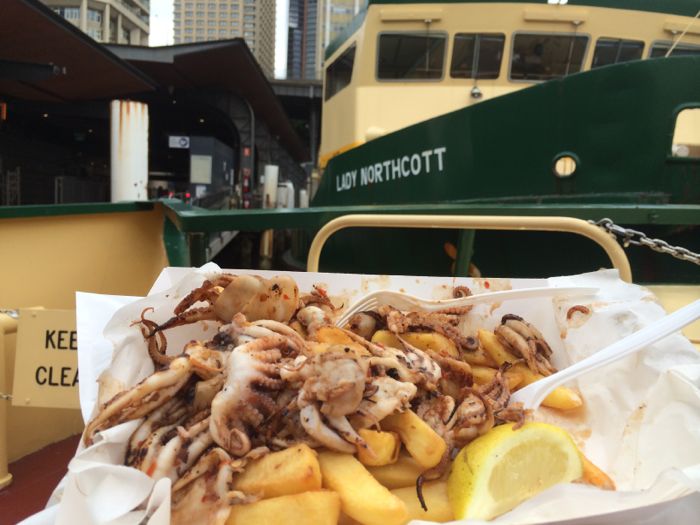 Conrad Stoltz Caveman Sydney Circular Quay comfort food Squid and chips