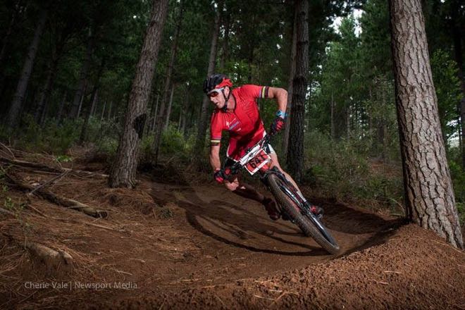 Conrad Stoltz Caveman Origin of Trails MTB cornering