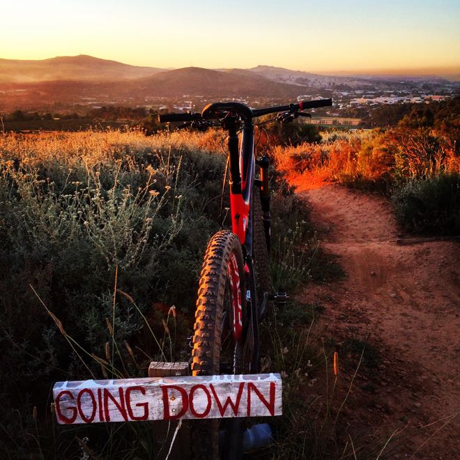 Conrad Stoltz Caveman Specialized Stumpjumper Gspot Stellenbosch sunset