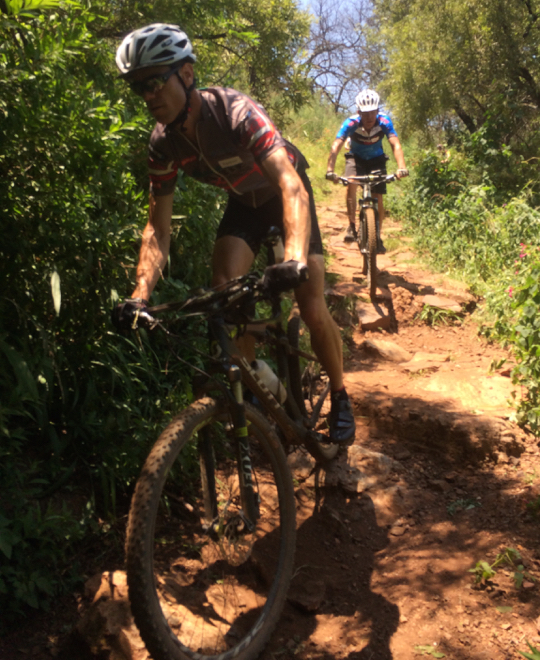 Conrad Stoltz Caveman Skills Clinic Groenkloof single track