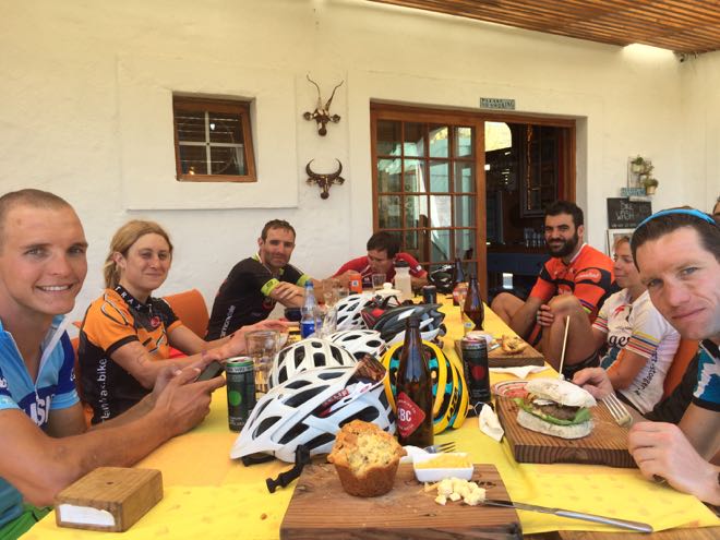 Ride In breakfast, Conrad Stoltz, Jim thijs, Roger Serrano, Theo Bilgnaut, Louise Fox, Jan Pyott, Carina Wastle