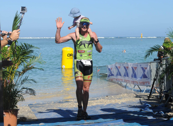 Conrad Stoltz Xterra Reunion finish with Zena